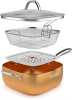 All in One Pan Copper Pan Chef Cookware, 9.5-Inch