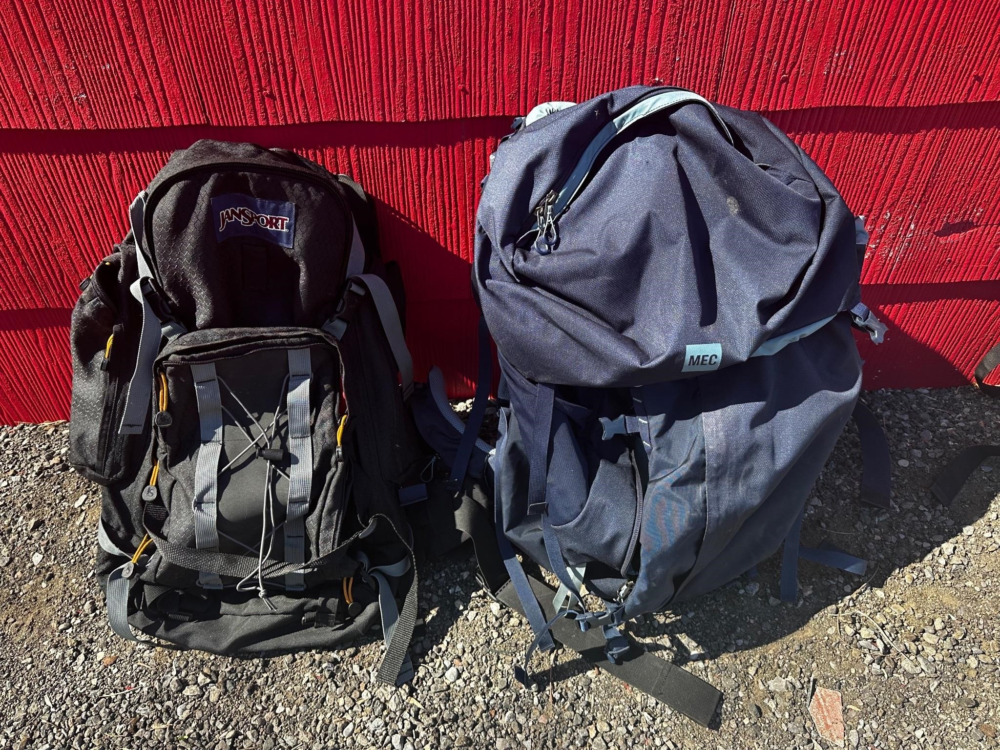 Pair of Hikers Backpacks