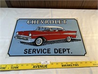 1957 Chevrolet Service Metal Sign