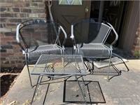 Metal Patio Set of 2 Chairs & Table