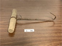 Large Wood Handle Hay Hook