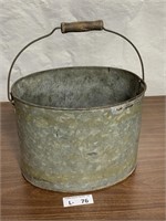 Vintage Galvanized Oval Minnow Bucket Pail
