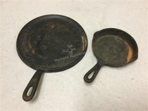 Two Wagner cast iron skillet