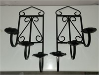 Metal Candle Holder (2x) Lot Wall Hanging