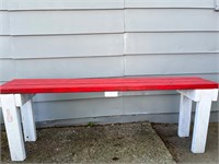 Handmade Bench 4 ft long red
