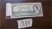 1954 Canada One Dollar Bill