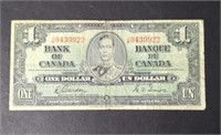 1937 Canada $1 Bill - Circulated Ungraded