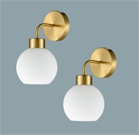 (2) Modern Bath Wall Sconce Gold Vanity Light w/