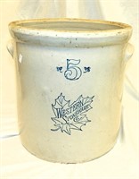 Antique Western Stoneware Co. #5 Crock