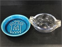 Glass and ceramic ashtrays