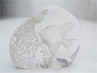 Heavy Glass "Fish" Paperweight