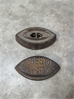Vintage cast iron sad irons, set of 2