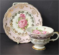 Consort Bone China Pink Rose with Gold