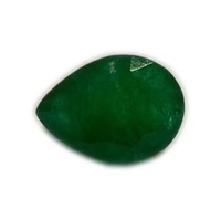 Genuine 10.37 ct Pear Cut Emerald Cert Gemstone