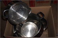 Box Lot Stainless Cookware Pots & Pans