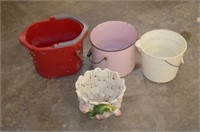 Lot of Buckets & Flowerpots