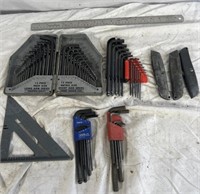Long arm and short arm wrenches, box cutters