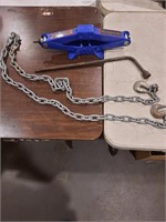 CHAIN W/HOOKS AND FLOOR JACK