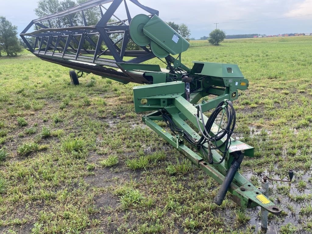 25' JD pull type swather, no canvas