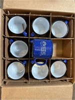 **36 NEW BLUE & WHITE CERAMIC MUGS IN BOX