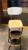 Old yellow step stool