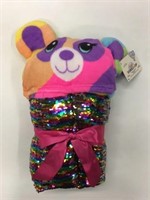 New Build A Bear Sequin Hooded Blanket