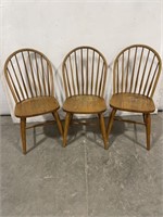 (AB) Set of 3 Spindle Back Wooden ChairsApprox