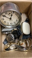 GROUP LOT OF WATCHES, POCKET WATCHES & ALARM