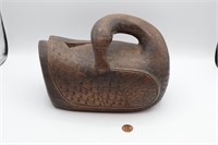 Hand-Carved Wooden Duck W/Secret Door