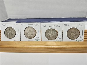 1960-1961-1962-1963 50 CENT COINS