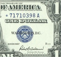 **STAR** $1 1957 (CHOICE CU) Silver Certificate