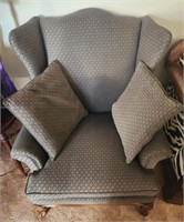 Large gray Wingback Upholstered chair