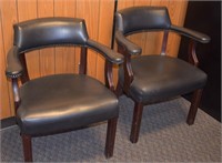 PAIR BARREL BACK GUEST CHAIRS