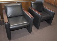 LEATHER RECEPTION CHAIRS 2X