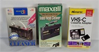 Vhs Vcr Head Cleaners & Vhs-c Adapter