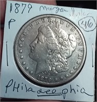 1879 Philadelphia US Morgan silver dollar