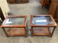 Glass Insert Top Coffee Table & (2) End Tables