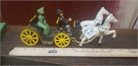 Vintage Cast Iron Horse and Carriage - As Is