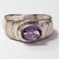 $120 Silver Amethyst Ring