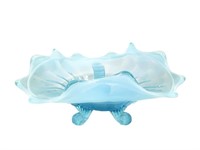 Northwood Jackson Footed Dish Blue Opalescent