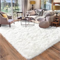 8x10 Area Rugs  Ultra Soft Large Shag  Cream White