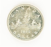 Coin 1954 Silver Canadian Dollar-BU