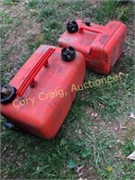 Pair of poly outboard motor fuel tanks