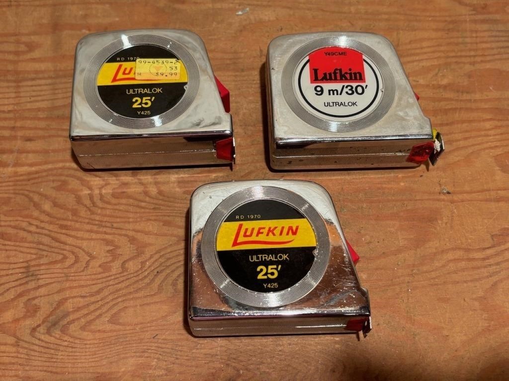 Three Lufkin Tape Measures