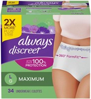 Always Discreet Postpartum Underwear  Large  34Ct.