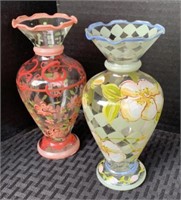 Lot of 2 "Tracy Porter" Hand Painted Vases