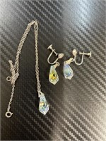 2 PC NECKLACE AND EARRINGS - NECKLACE IS TANGLED