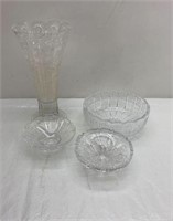 Glass Bowl/Vase & Candy Dishes