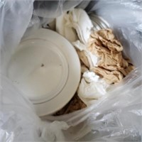 CRATE OF WHITE PLATES