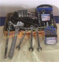 Assorted Tools: Wrenches, Pliers, Sockets,